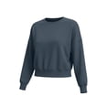 thumbnail image 5 of Meichang Cropped Sweatshirt for Women Plain Crewneck Sweatshirts Fall Long Sleeve Drop Shoulder Pullover Tops Navy M, 5 of 8