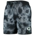 thumbnail image 2 of Men's New Era Black Green Bay Packers Tie-Dye Shorts, 2 of 3