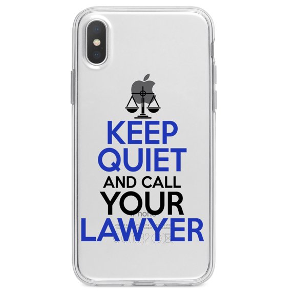 DistinctInk Clear Shockproof Hybrid Case for iPhone XR (6.1" Screen) - TPU Bumper Acrylic Back Tempered Glass Screen Protector - Keep Quite & Call Your Lawyer