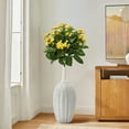 thumbnail image 2 of LuxenHome Modern Geometric Pattern Polyresin 23.5-Inch Tall Trumpet Vase, 2 of 6