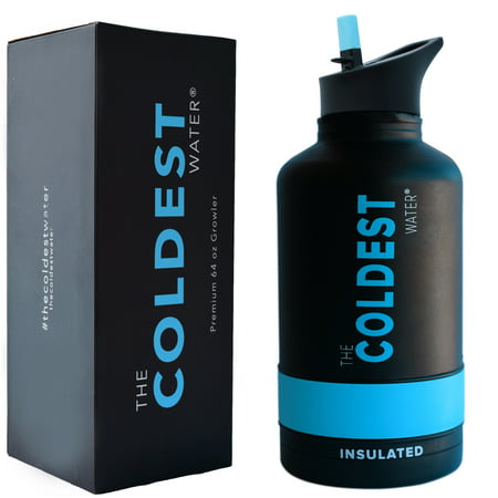 The Coldest Sports Water Bottle 64 oz Wide Mouth Insulated Stainless Steel Hydro Thermos - Cold up to 36 Hrs/Hot 13 Hrs Double Walled Flask - Flip Top Wide Mouth 2.0 (Matte (The Best Water Bottle Flips In The World)