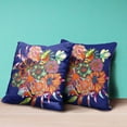 thumbnail image 4 of Amrita Sen Friendship Bouquet Indoor/Outdoor Pillow with Removable Cover in Blue Orange Pink16x16, 4 of 5