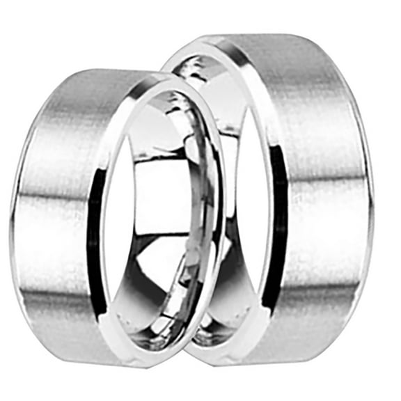 His and Hers Wedding Band Set Matching Wedding Rings for Him and Her (5/8)