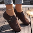 thumbnail image 2 of Zapatos Casuales de las Mujeres Tejido Cuero Mezcla Mule Pisos, Zapatos Planos de las Mujeres Hebilla Ajustable Primavera, 2 of 9