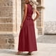 thumbnail image 5 of Vestido de Camiseta Negra para las Mujeres Casual Sólido Cuello Redondo sin Mangas Elegante Suelto Vestido Largo para Cualquier Ocasión, 5 of 5