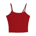 thumbnail image 3 of Mgmyaa Tank Top for Women Crew Neck Sleeveless Spaghetti Strap Camisole Tank Summer Clothes 2 Pack, 3 of 7