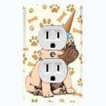 thumbnail image 1 of Metal Light Switch Plate Cover Ice Cream Pug Unicorn Purple DOG047, 1 of 13