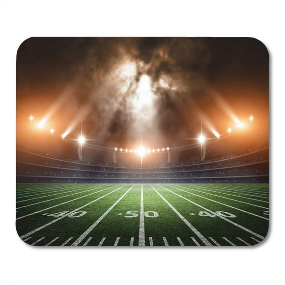 POGLIP Field American Soccer Stadium 3D Rendering Night Playground Game Ball Mousepad Mouse Pad Mouse Mat 9x10 inch
