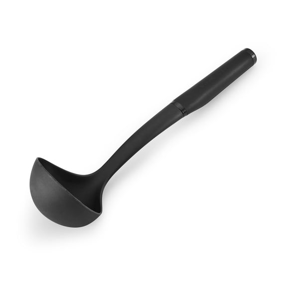KitchenAid Nylon Soup Ladle with Black Silicone Handle