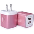 thumbnail image 1 of Cargador de pared USB, adaptador de cargador, AILKIN 2-Pack 2.1Amp Dual Port Quick Charger Plug Cube para iPhone SE/11 Pro Max/8/7/6S/6S Plus/6 Plus/6, Samsung Galaxy S7/S6/S5 Edge, LG, HTC, Huawei, M, 1 of 4