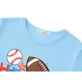 thumbnail image 2 of FOSTKU Boys' Crewneck Long Sleeve T-Shirt – Light Blue "PLAY TIME" Sports Graphic Daily Wear Tee, Size 10, 2 of 7