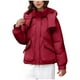 thumbnail image 2 of Parkas de manga larga para mujer, chaqueta informal de algodón con capucha y mangas largas de colores., 2 of 9