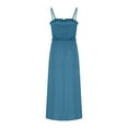 thumbnail image 5 of Oplxuo Women's Summer Maxi Dress 2025 Casual Boho Sleeveless Spaghetti Strap Smocked Tiered Long Beach Sundresses, 5 of 7