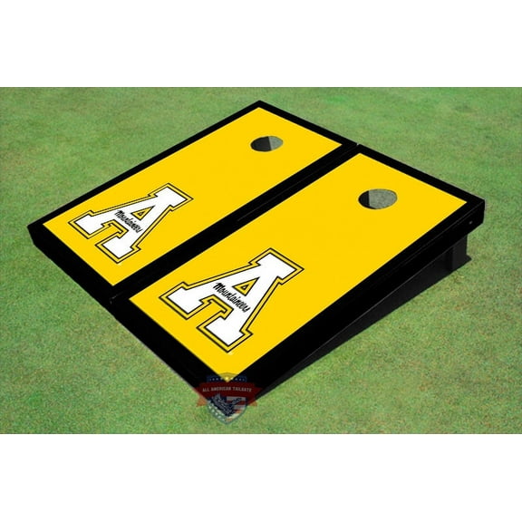 Appalachian State University "A" Black Matching Border Cornhole Boards