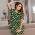 thumbnail image 3 of Rateoe Broccoli 3 Print Women’s Nightdress – Cozy Cotton Short-sleeved Sleep Shirt, Loose-Fit Sleepwear, Perfect for Relaxing and Sleeping, 3 of 6