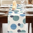 thumbnail image 3 of Table Runners 72 Inches Long Dress Scarves, Abstract Geometric Farmhouse Kitchen/Dining Table Runner, Coffee Tablerunners, Farmhouse Vintage Polka Dot Teal Blue 18x72 Inch, 3 of 9