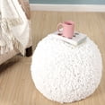 thumbnail image 4 of LR Home Medium Over-tufted Solid Indoor Round Pouf, Natural, 20" x 20" x 16", 4 of 8