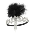thumbnail image 4 of Diadema tipo flapper perfecl con plumas y diamantes de imitación Negro, 4 of 7
