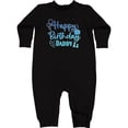 thumbnail image 2 of Inktastic Blue Happy Birthday Daddy Baby Fleece Romper, 2 of 4