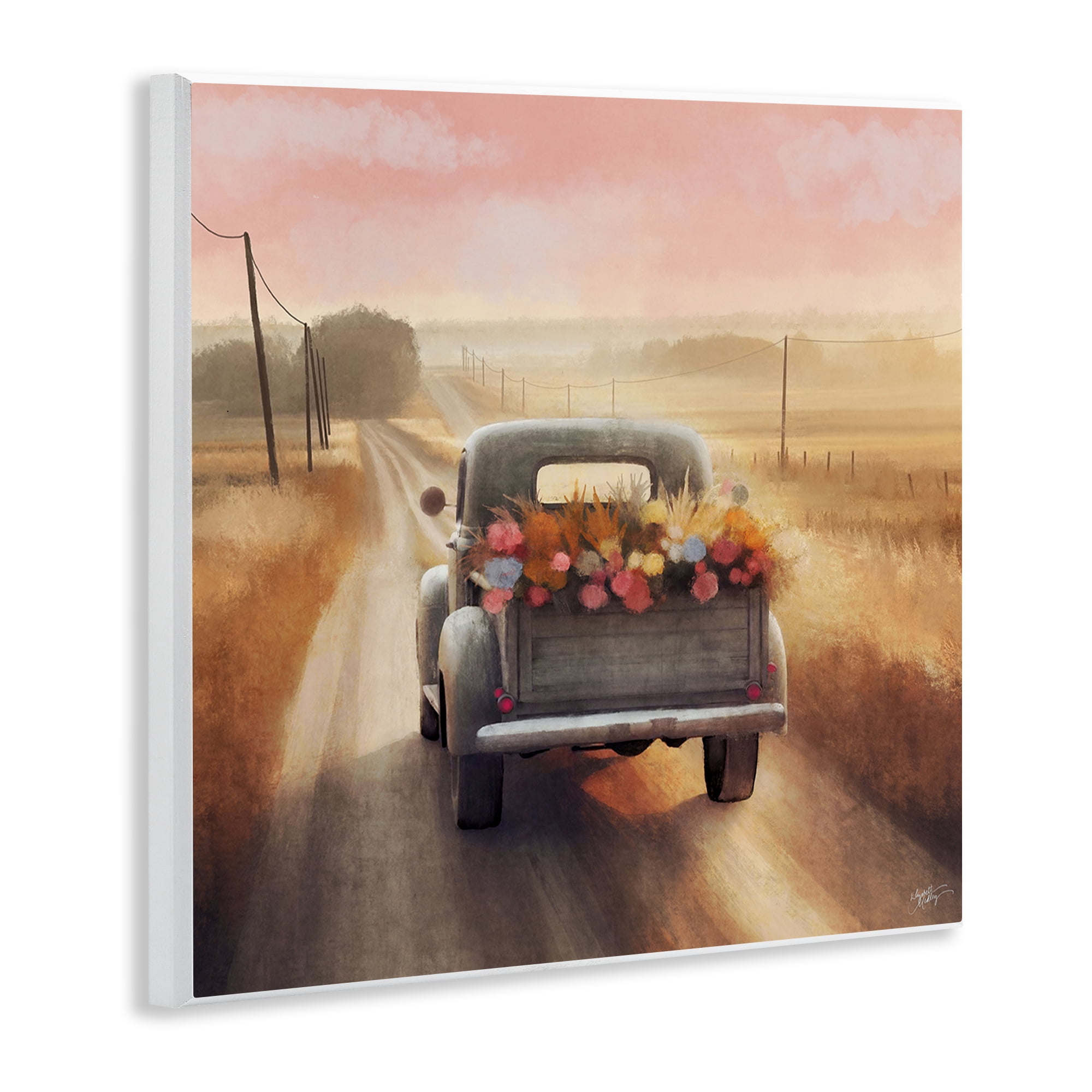 Stupell Industries Farmer's Road Harvest Truck Transportation Painting Unframed Art Print Wall Art, 12 x 12