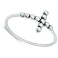 thumbnail image 4 of CHOOSE YOUR COLOR Sideways Cross Bubble Ring .925 Sterling Silver Band Jewelry Female Male Size 9, 4 of 4