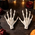 thumbnail image 4 of Halloween Skeleton Hand Props, 1 Pair Life Size Witch Claw Hands, Realistic Plastic Spooky Decorations for Party Wreath Making, Front Porch Tabletop Indoor Outdoor Display, 4 of 8