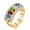 Gold-Rainbow, variant on Gold Plated Wedding Engagement Band with 7 Pcs Oval Cut Rainbow Cubic Zirconia Stones for Her(Size 8, Rainbow) J501