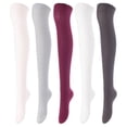 thumbnail image 3 of Lovely Annie Women's 5 Pairs Over Knee High Thigh-High Cotton Socks Size 6-9 L1024 5p5c19Random, 3 of 4