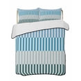 thumbnail image 2 of Quilts Queen Size, Colorful Stripe Soft Comforter Bedding Set for Bed, Modern Teal Blue Green Vertical Striped Lightweight Quilted Bedspread with Pillow Cover(2 Pieces) for All Season, 90x96 Inch, 2 of 6