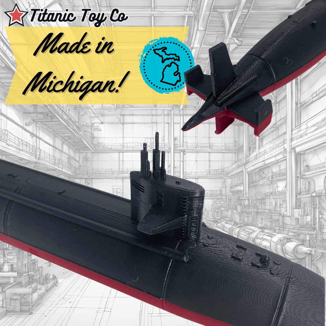 12-Inch Sturgeon-Class Submarine Model– Replica of the Cold War-Era Fast Attack Submarine – Nautical Enthusiasts and Military Collectors Titanic Toy, Titanic Model, Titanic Toys For Kids, Toy boat, T