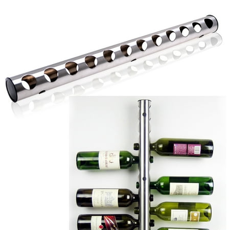 Stainles Steel Wine Rack agptek stainless steel wine rack bar wall mounted kitchen holder 12 bottles image 1 of