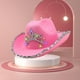 thumbnail image 5 of Sombrero de vaquera con corona y lentejuelas luminosas para disfraz de fiesta para mujer y niña. borde de lentejuelas, 5 of 9
