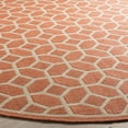 thumbnail image 3 of Safavieh Linden Joey Geometric Indoor/Outdoor Area Rug, Rust/Creme, 6'7" x 6'7" Round, 3 of 8