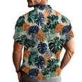 thumbnail image 4 of Domuza Hawaiian Tropical Shirt Men Short Sleeve Fashion Casual Button T-Shirt Lounge Vacation Lightweight Loose Fit Tees Black 5XL, 4 of 7