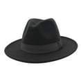thumbnail image 3 of Sombrero Fedora de para hombre - Gris oscuro Sunnimix Sombrero de fieltro, 3 of 6