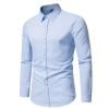 Zpanxa Shirts for Men Casual Long Sleeve Button Down Shirts Fashion Fall Winter Turn-Down Collar Shirt with Pockets Light Blue XL