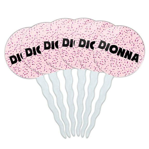 Dionna Cupcake Picks Toppers - Set of 6 - Pink Speckles