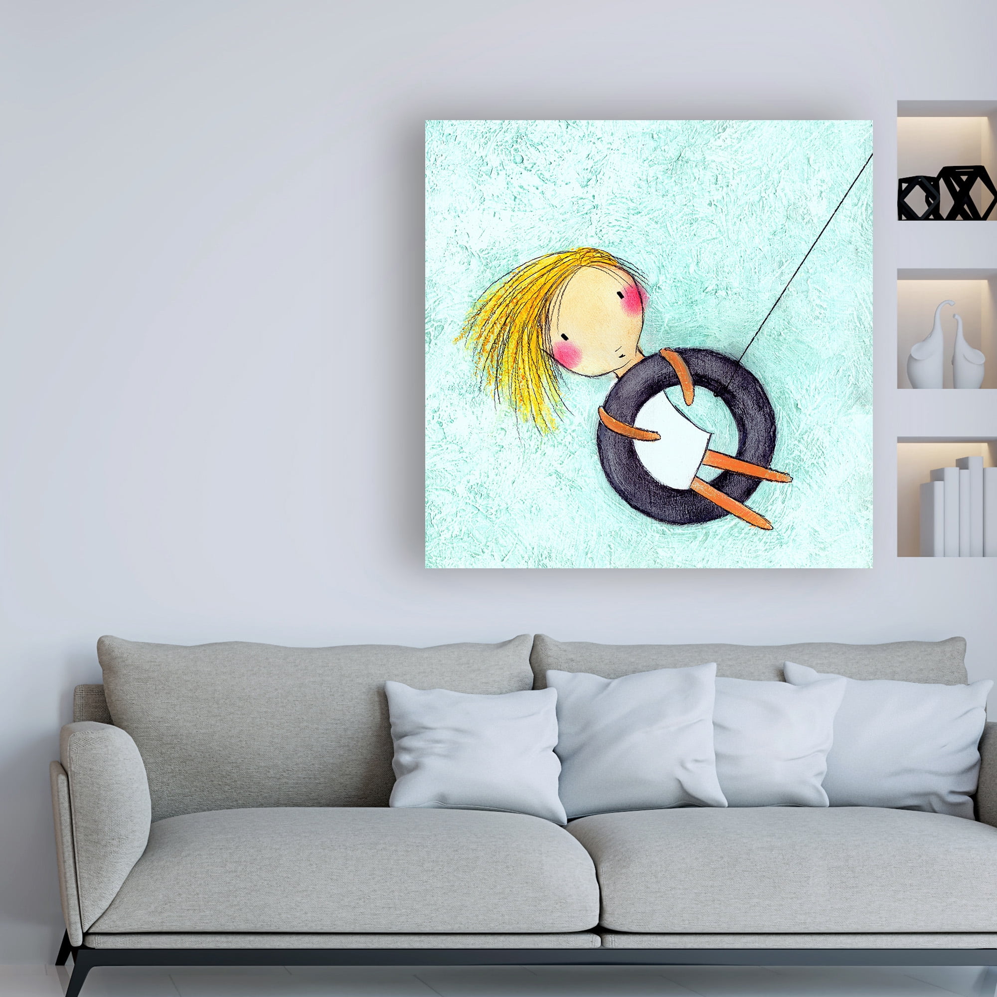 Trademark Fine Art 'Tire Swing' Canvas Art by Carla Sonheim