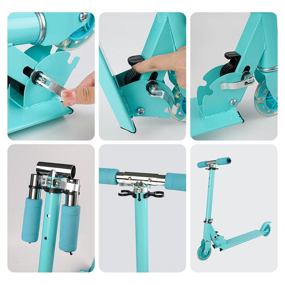 Mighty Rock Scooters for Kids Kick Scooters Adjustable Height Handlebars Foldable with Light-up Wheels for Boys and Girls 3,4 Years and up