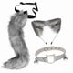 thumbnail image 5 of Conjunto de orejas y cola de gato y zorro, disfraz de animal para cosplay, ideal para cumpleaños y Halloween. Gris, 5 of 9
