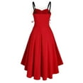 thumbnail image 3 of DYMADE Womens Christmas Hi-Low Party Dress Vintage Sling Dress, 3 of 4