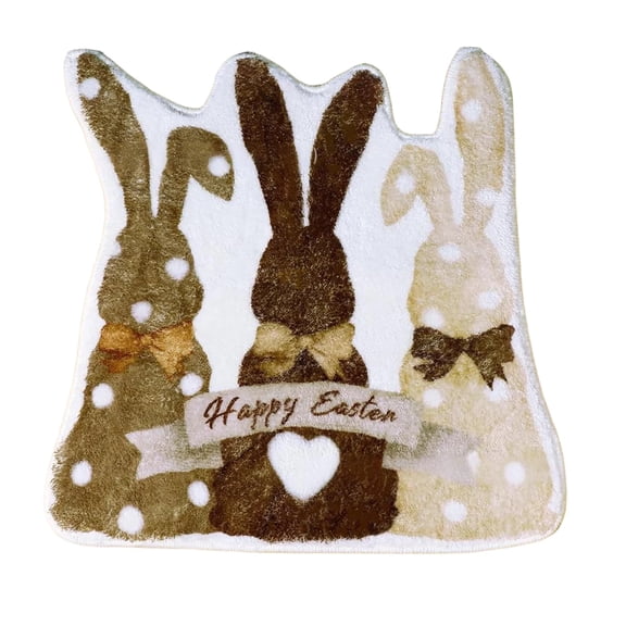 Easter Bath Mat Bunny Non-Slip Mat Washable Rug Absorbent Bathroom Mat Easter Rabbit Carpet Door Mat Soft Tufted Rug for Bedroom Living Room Spring Bathroom Decor Easter Decoration,23.6*31.5"