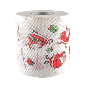 Christmas Themed Printed Toilet Paper Roll Creative Holiday Bathroom Tissue For Festive Home Decor 10Cm Width
