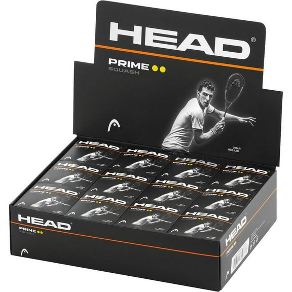 Head Prime Squash Balls Double Yellow Dot 1 Dozen