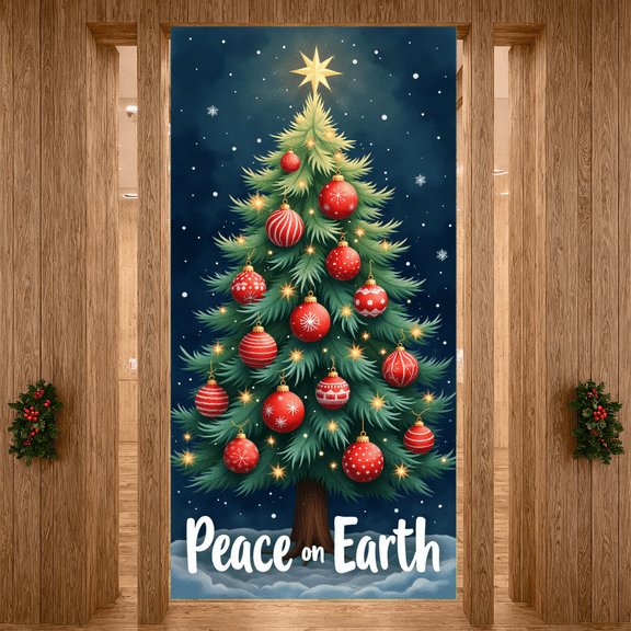 Decorative Owl Banner Winter Theme Snow Design Christmas Owl New Year Decoration for Indoor Winter Festival Holiday Party