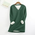 thumbnail image 2 of Lindreshi Long Sleeve Shirts for Women Plus Size Fashion Women's Comfortable Large Loose Raglan Top Thickened and Velvet Lamb Wool Warm Underlay, 2 of 4