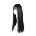thumbnail image 2 of Xihbxyly Peluca Negra, Diseño Realista de Cabello Largo, Flequillo Suave, Textura Natural, Ajuste Ajustable, Fácil Mantenimiento, Uso Diario, Estilo Fiesta, Accesorio de Moda para Mujer., 2 of 2