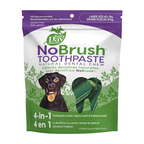 Every Day Naturals Gâteries dentaires naturelles avec dentifrice NoBrush