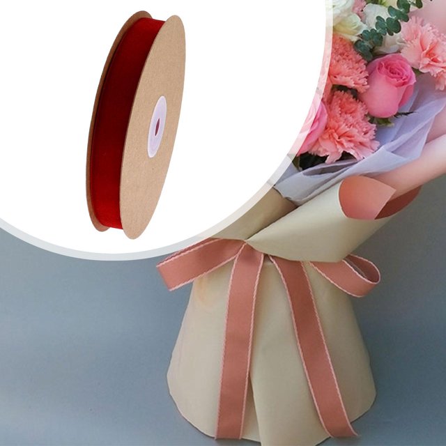 Cinta de terciopelo BLESIY Moda DIY 10 m Rojo