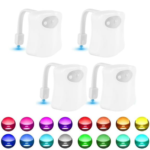 4 Pack Toilet Night Light, 16 Color Changing, Motion Sensor LED Bowl Nightlight